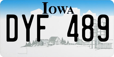 IA license plate DYF489