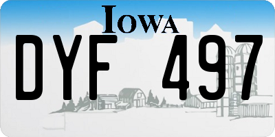 IA license plate DYF497