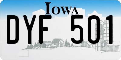 IA license plate DYF501