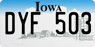 IA license plate DYF503