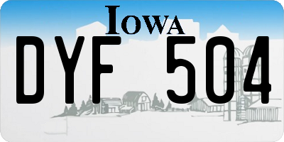 IA license plate DYF504