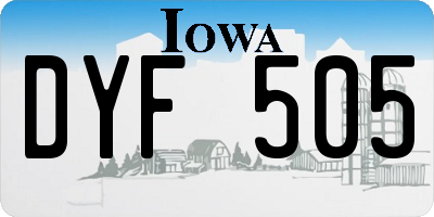 IA license plate DYF505