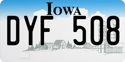 IA license plate DYF508