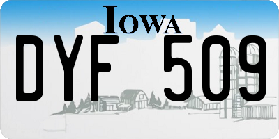 IA license plate DYF509