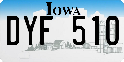 IA license plate DYF510