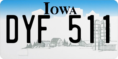 IA license plate DYF511