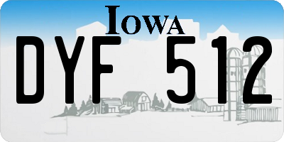 IA license plate DYF512