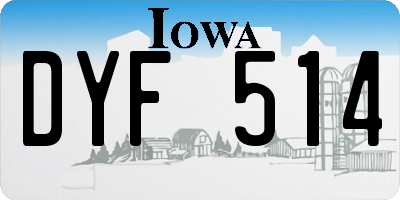 IA license plate DYF514