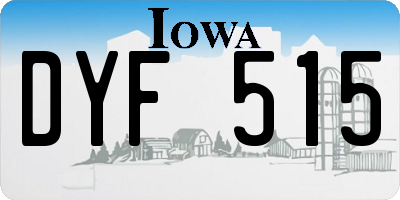 IA license plate DYF515