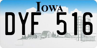 IA license plate DYF516