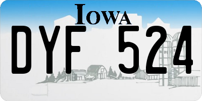 IA license plate DYF524