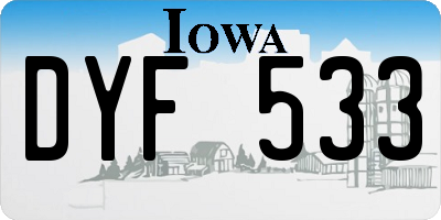 IA license plate DYF533