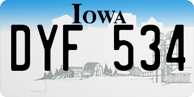IA license plate DYF534