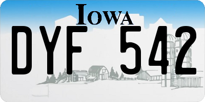 IA license plate DYF542