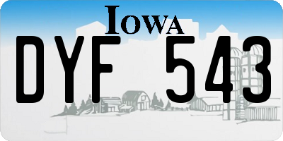 IA license plate DYF543