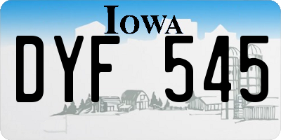 IA license plate DYF545