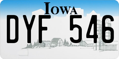 IA license plate DYF546