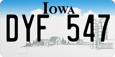 IA license plate DYF547