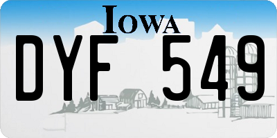 IA license plate DYF549
