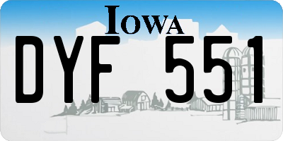 IA license plate DYF551