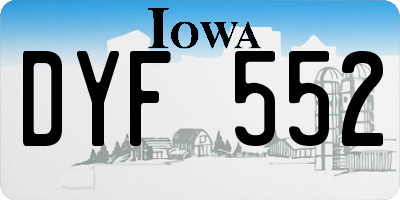 IA license plate DYF552