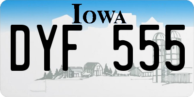 IA license plate DYF555