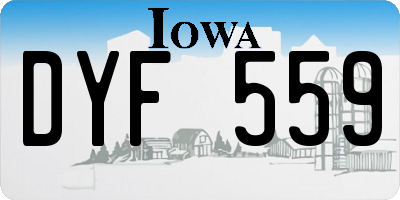 IA license plate DYF559