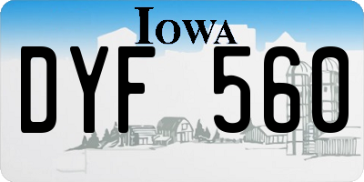 IA license plate DYF560