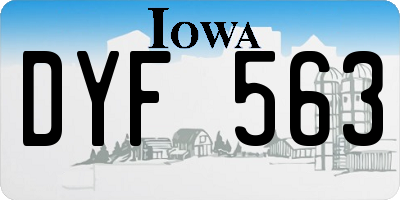 IA license plate DYF563