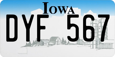 IA license plate DYF567