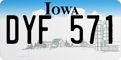IA license plate DYF571