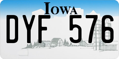 IA license plate DYF576