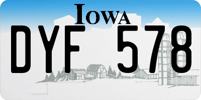 IA license plate DYF578