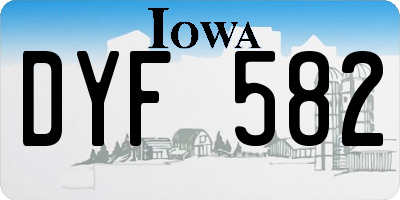 IA license plate DYF582