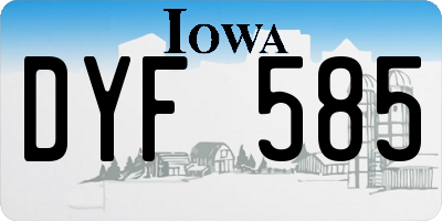 IA license plate DYF585