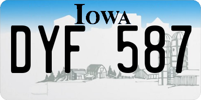 IA license plate DYF587