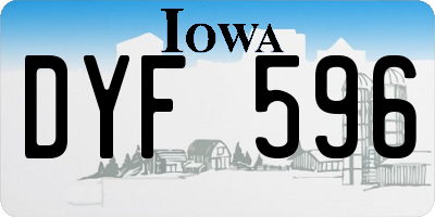 IA license plate DYF596