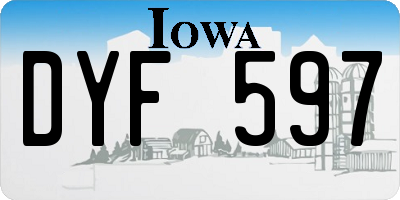 IA license plate DYF597