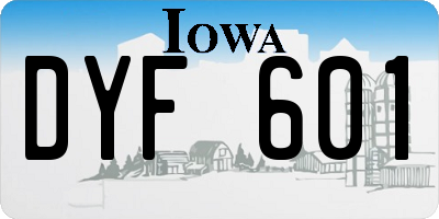 IA license plate DYF601