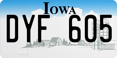 IA license plate DYF605