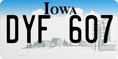 IA license plate DYF607