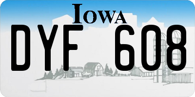 IA license plate DYF608