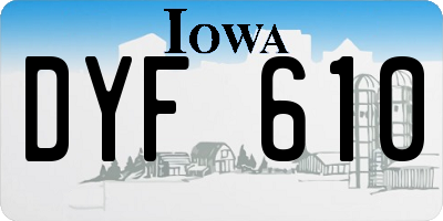 IA license plate DYF610