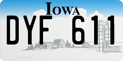 IA license plate DYF611