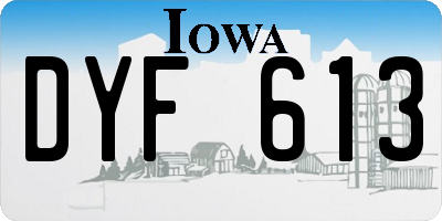 IA license plate DYF613