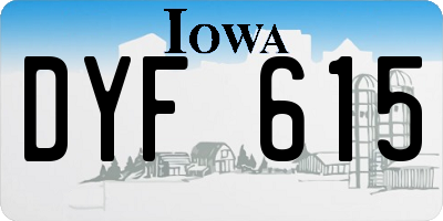 IA license plate DYF615