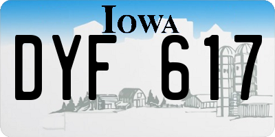 IA license plate DYF617