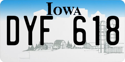 IA license plate DYF618