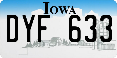 IA license plate DYF633