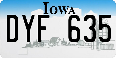 IA license plate DYF635